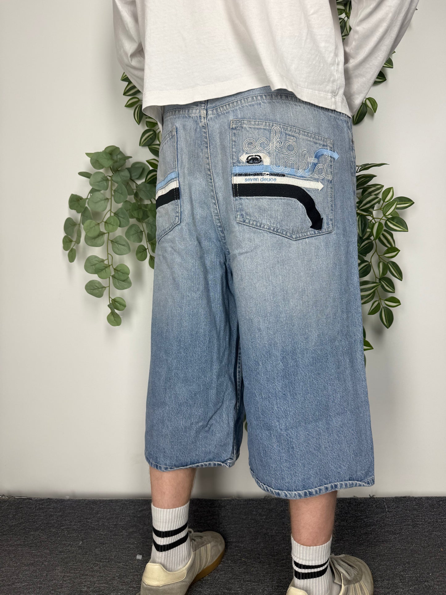 Ecko Unltd. vintage Jorts baggy Fit Denim Shorts Jeans kurze Hose W38 XL