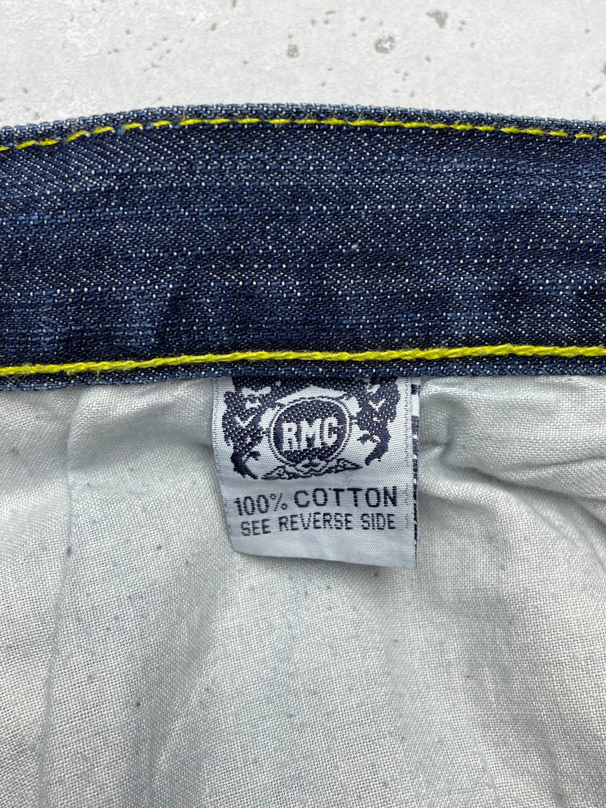 Red Monkey Vintage Baggy Y2K embroidered Jeans blau W40 - MonkeysVintage