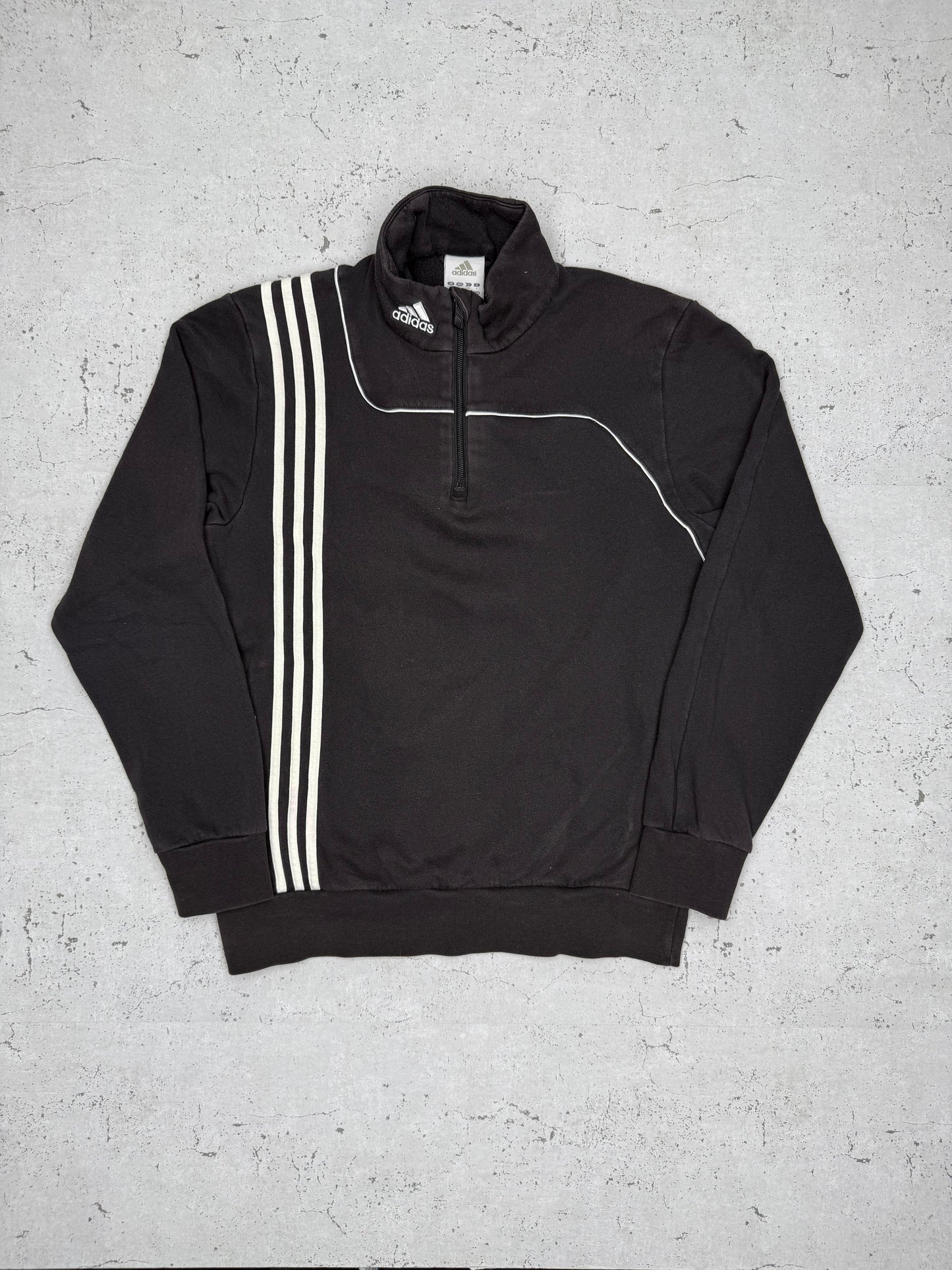 Adidas Vintage Zip Sweatshirt Schwarz M - MonkeysVintage