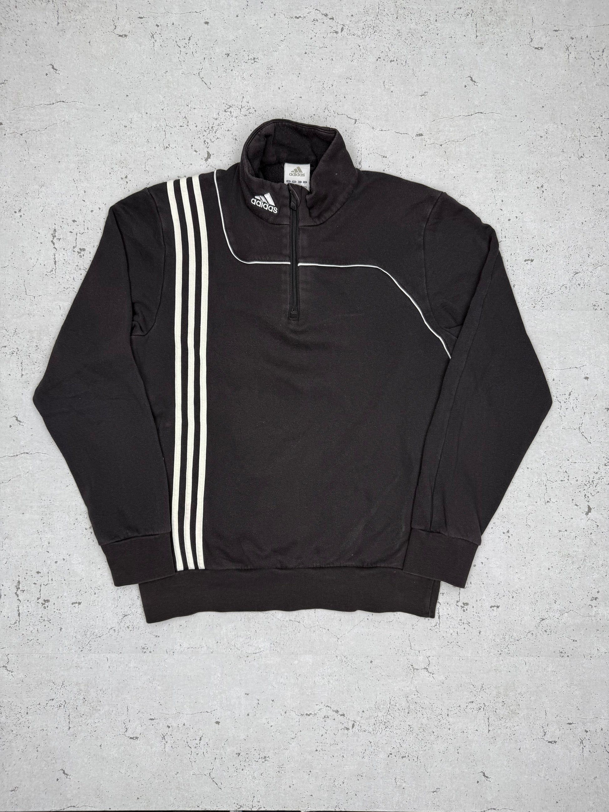 Adidas Vintage Zip Sweatshirt Schwarz M - MonkeysVintage