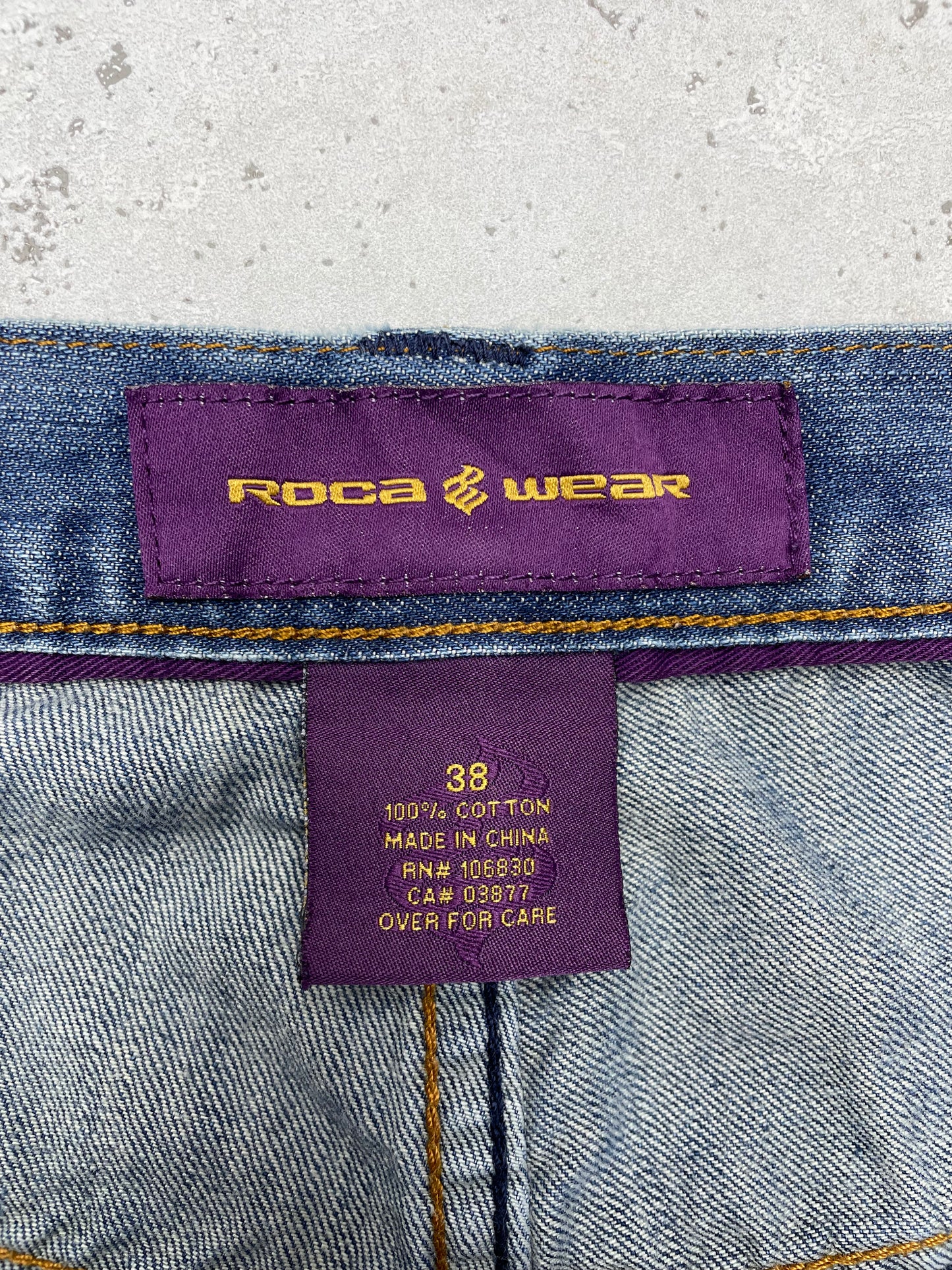 Roca Wear Y2K Vintage Baggy Jeans embroidered Hip Hop blau W38 L34 - MonkeysVintage