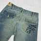 G-SuS sindustries Vintage Y2K low waist Vintage embroidered flared Jeans W31 L34 - MonkeysVintage
