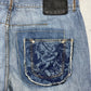 Eight 732 Vintage Y2K Baggy embroidered Jeans blau W44 L34 - MonkeysVintage