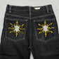 Old Culture Vintage Baggy Y2K embroidered Jeans schwarz W27 - MonkeysVintage