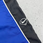 Nike Vintage Spellout Big Swoosh Sweater Windbreaker blau schwarz L - MonkeysVintage
