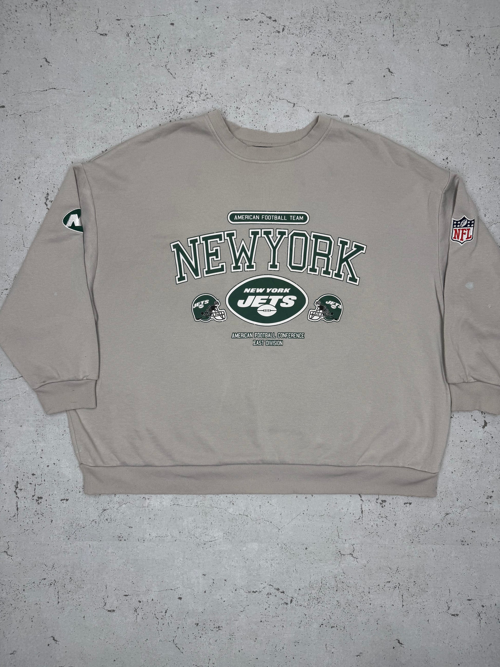 NFL New York Jets Vintage Sweatshirt Grau Grün L - MonkeysVintage