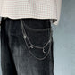 „Galaxy Chain“ Silber Hosenkette mit Sonne, Mond und Saturn Y2K Streetstyle
