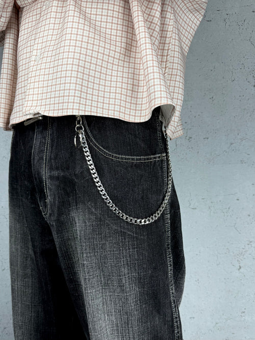 Edelstahl Hosenkette 40 cm im Biker-Stil, Y2K Streetwear