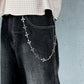 "Holy Drip" - Silberne Hosenkette mit Kreuzanhängern - Cross Chain Y2K Skater Streetwear