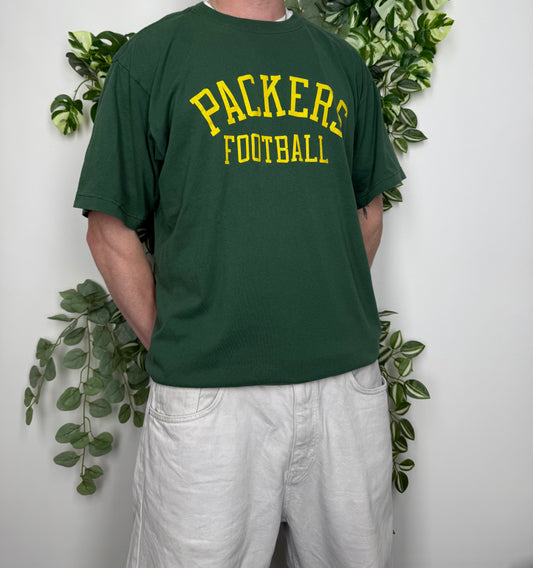Reebok NFL Packers Football Vintage T-Shirt Grün L - MonkeysVintage