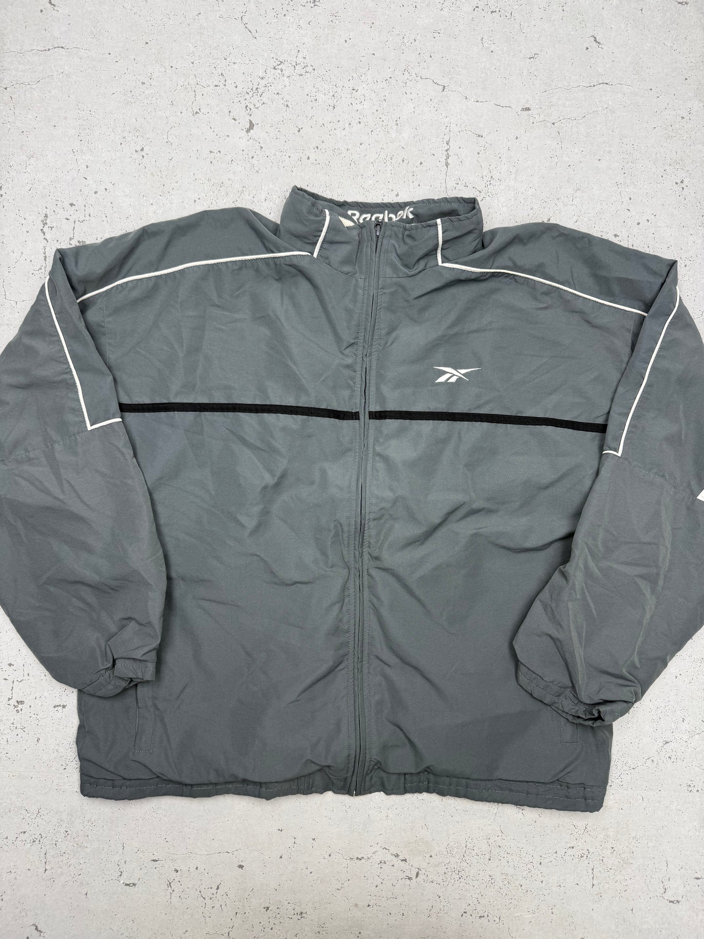 Reebok großes Logo hinten Trainingsjacke grau – Foto 3