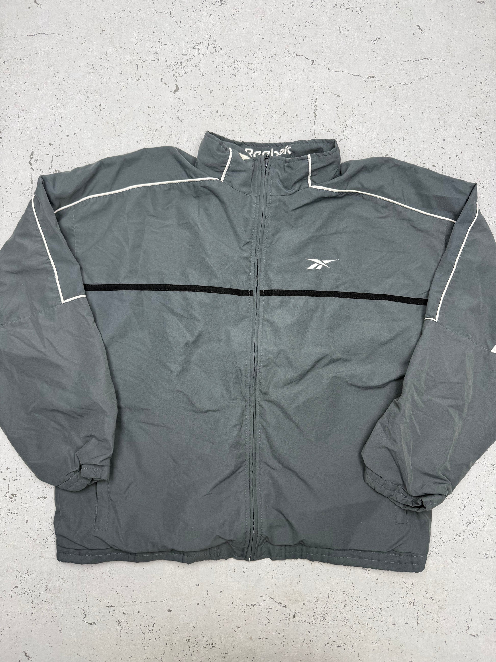 Reebok großes Logo hinten Trainingsjacke grau – Foto 3