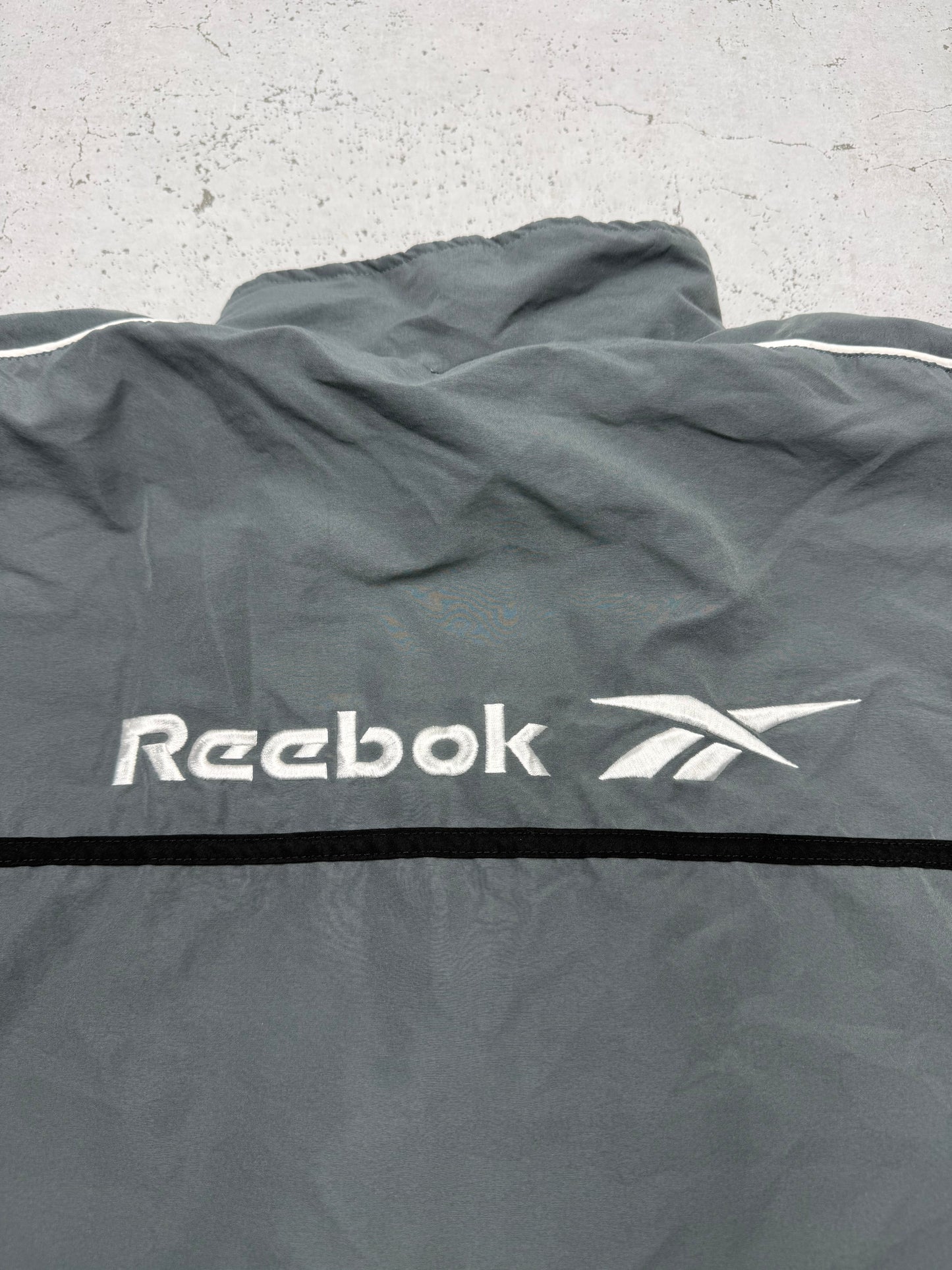 Reebok großes Logo hinten Trainingsjacke grau – Foto 9