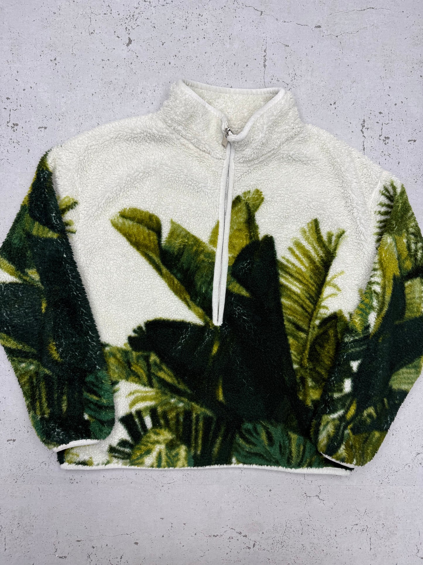 Next Downtime Palmen Sherpa Fleece Halfzip weiß – Foto 2