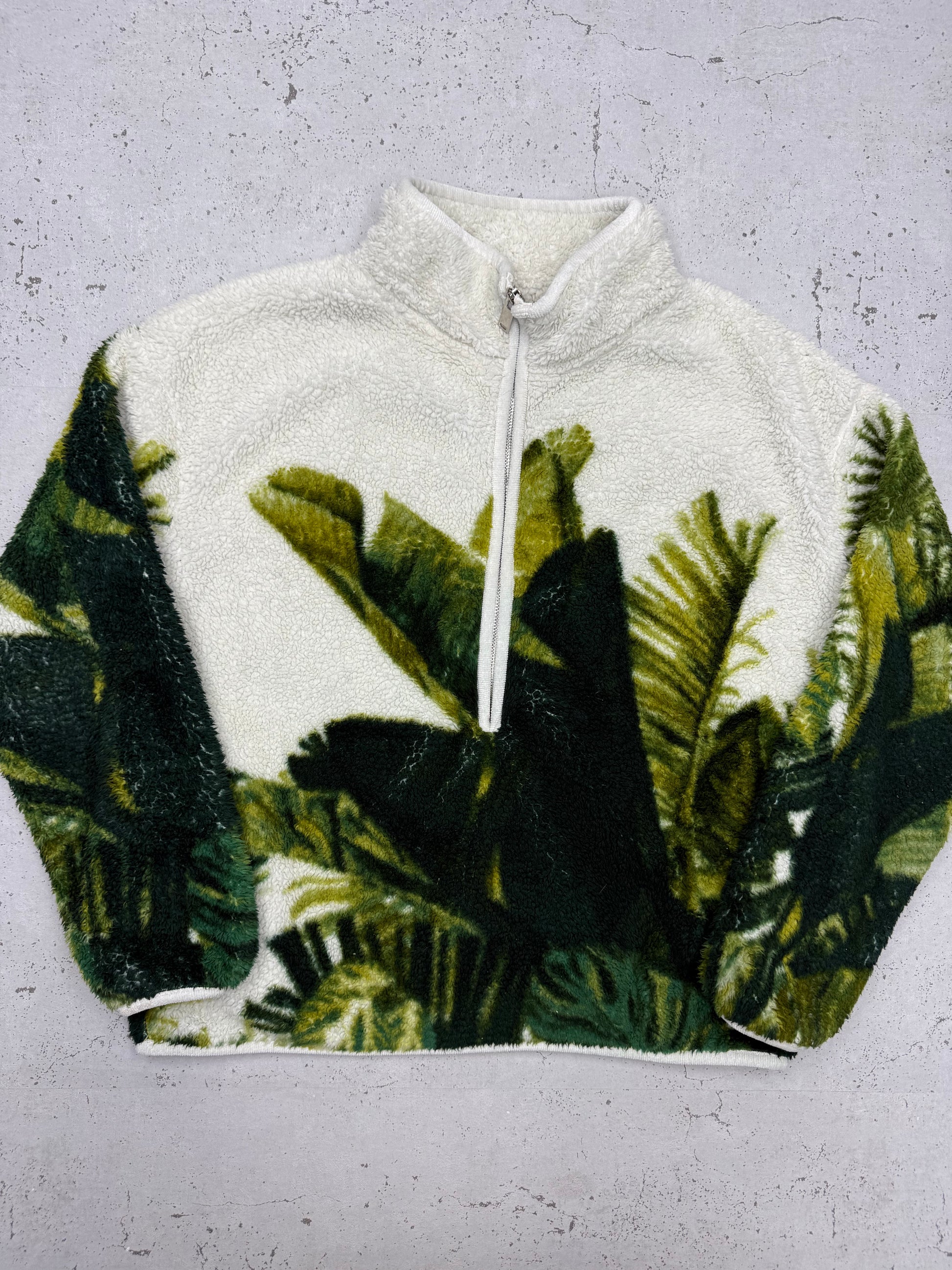 Next Downtime Palmen Sherpa Fleece Halfzip weiß – Foto 2