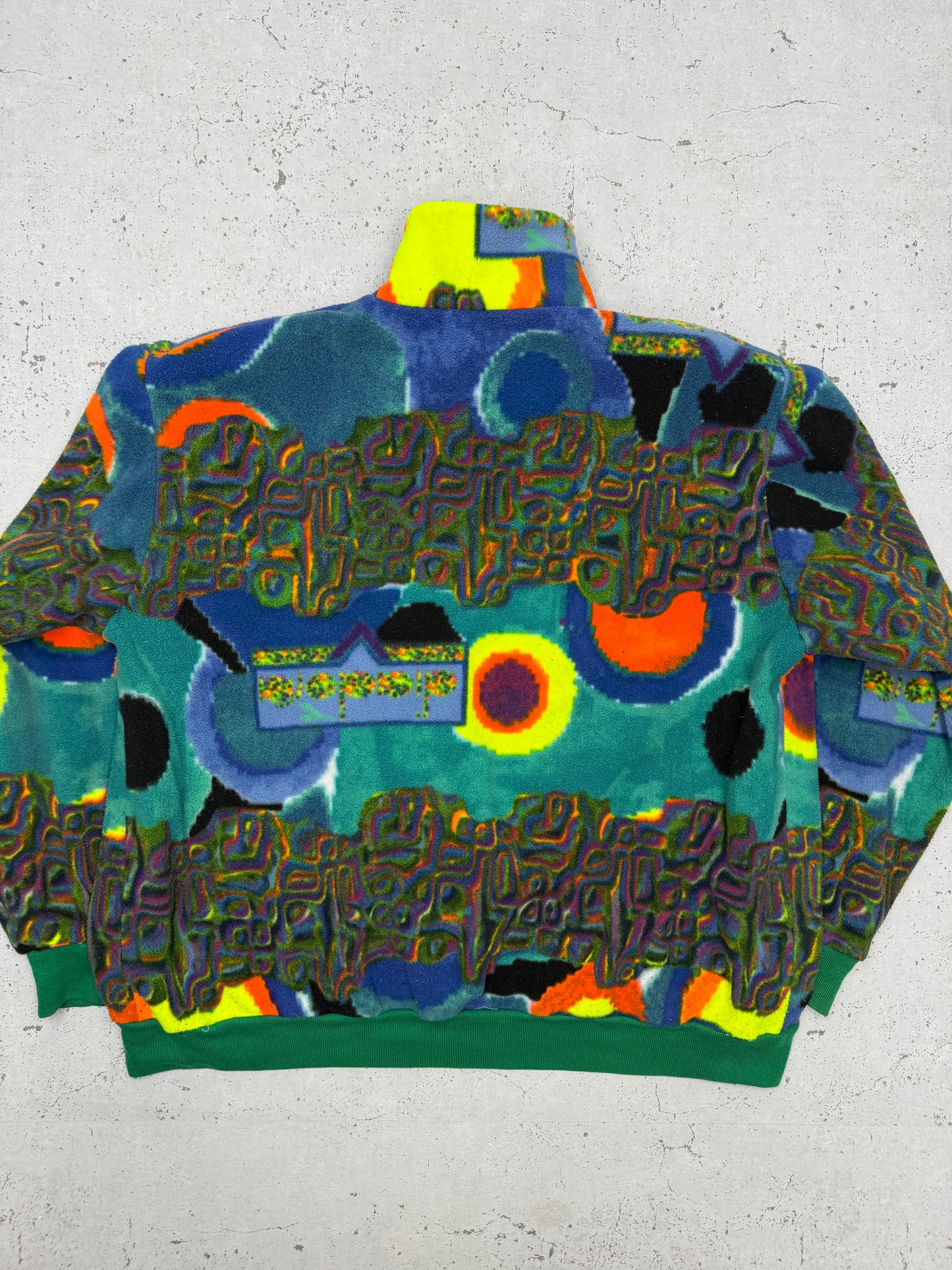 psychedelischer Allover Print Fleece Halfzip bunt – Foto 3