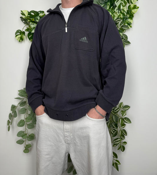 Adidas Vintage Zip Sweatshirt S - MonkeysVintage