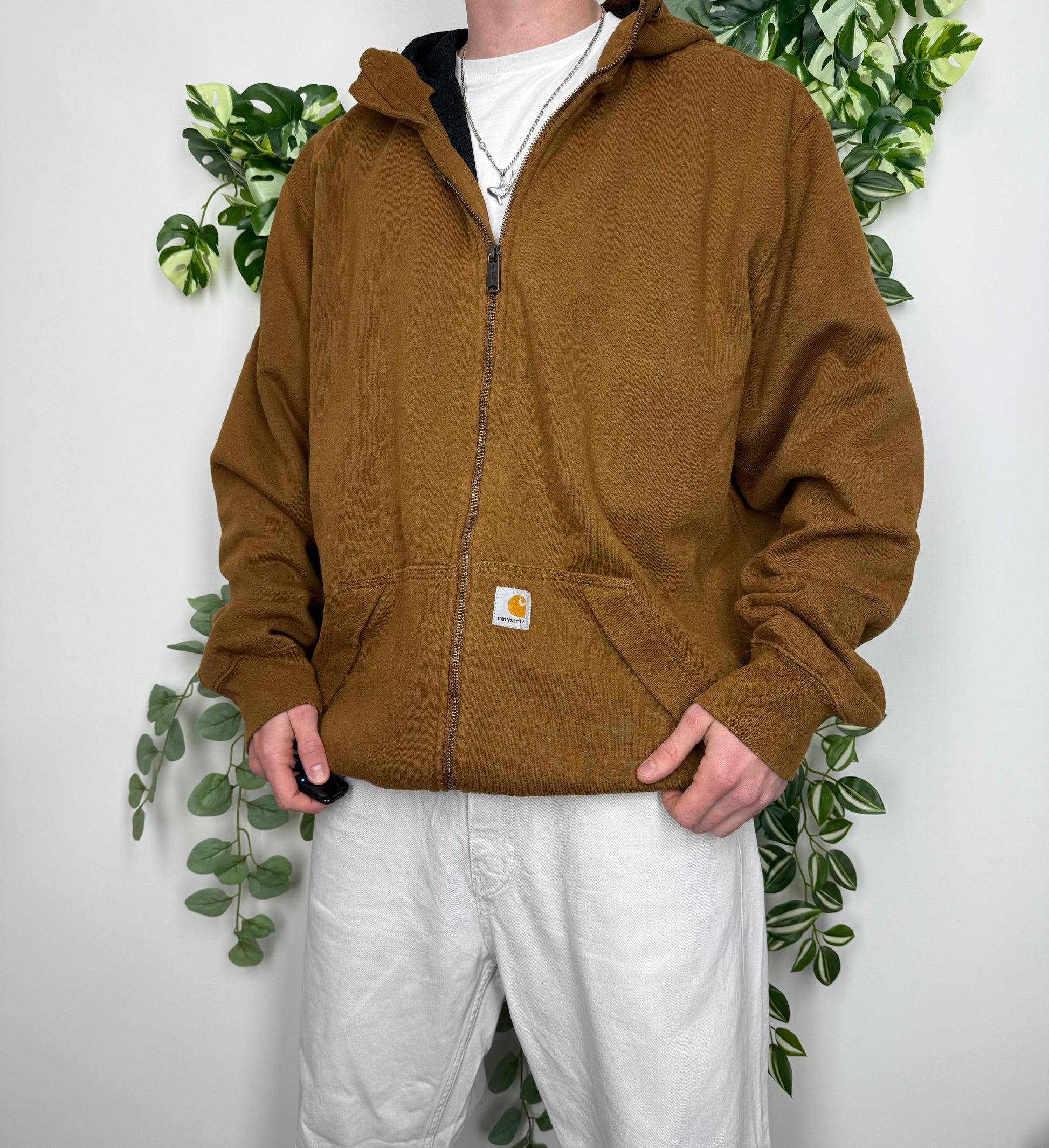 Carhartt Vintage Heavy Zipper Jacke Workwear Braun XL - MonkeysVintage