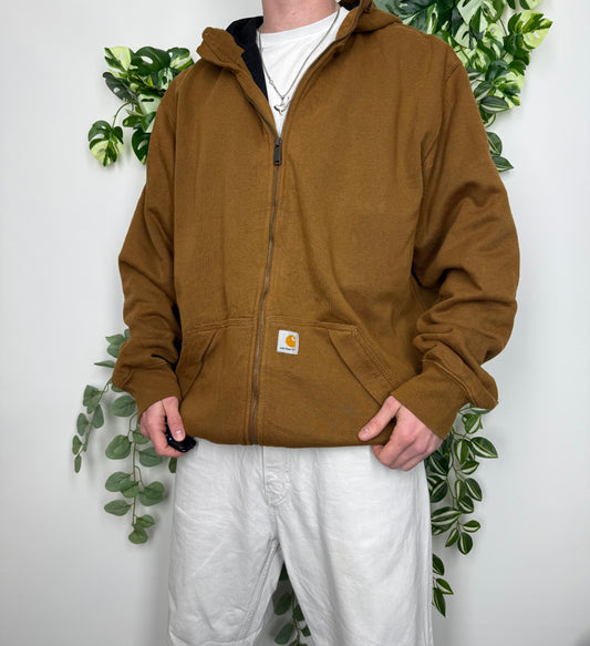 Carhartt Vintage Heavy Zipper Jacke Workwear Braun XL - MonkeysVintage