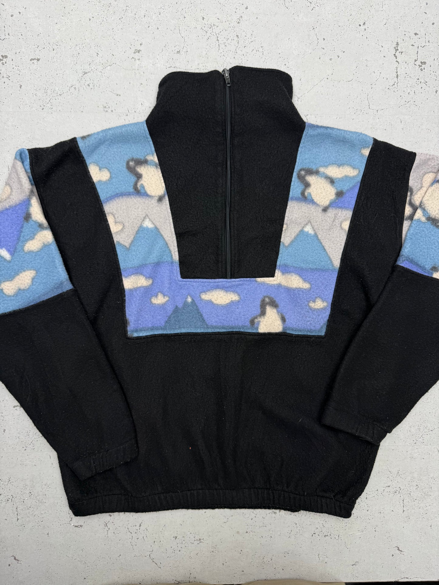 Berge Tiere Fleece Halfzip schwarz – Foto 2