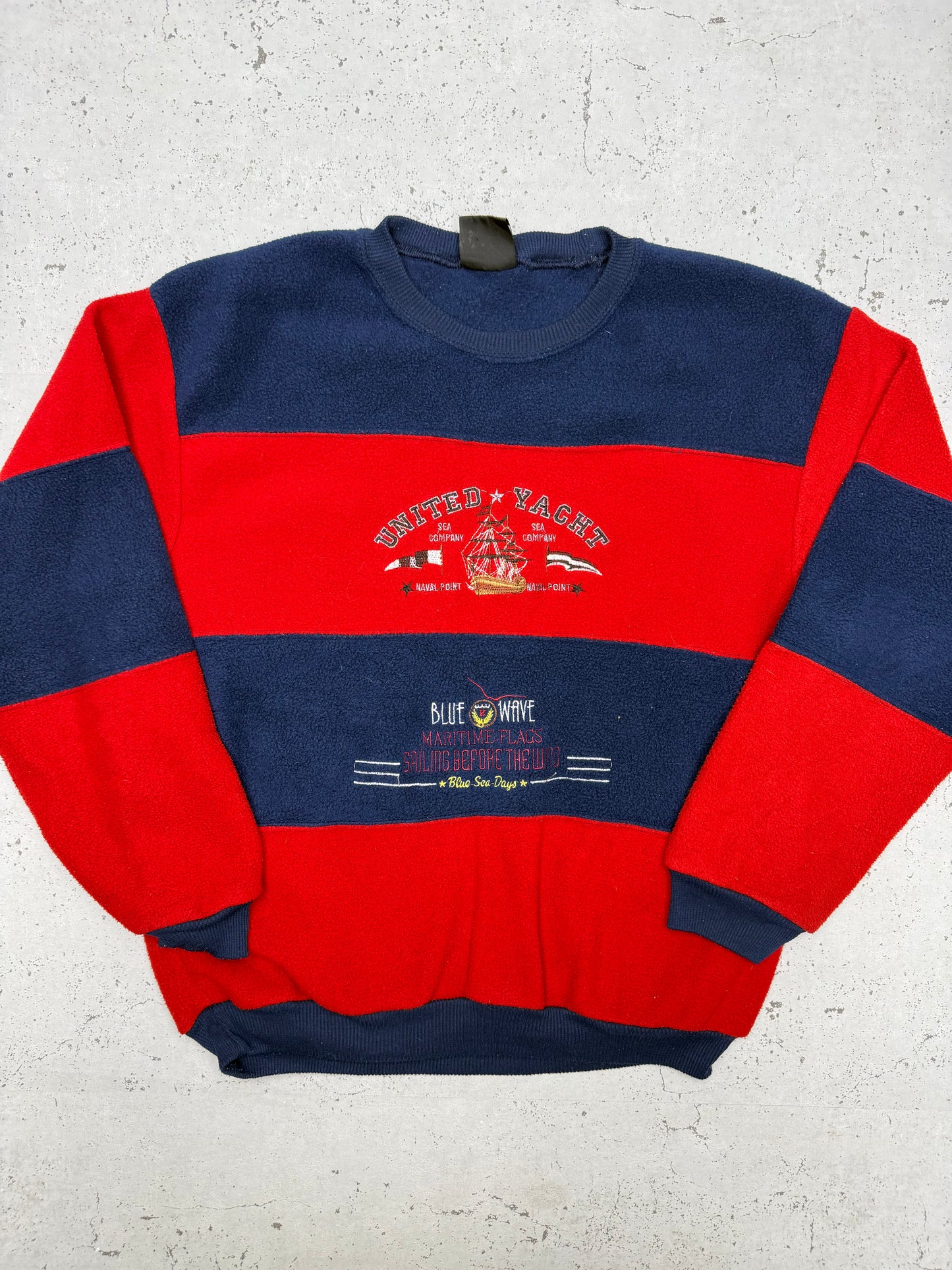 United Yacht Blue Wave Fleece Sweatshirt blau rot – Foto 2