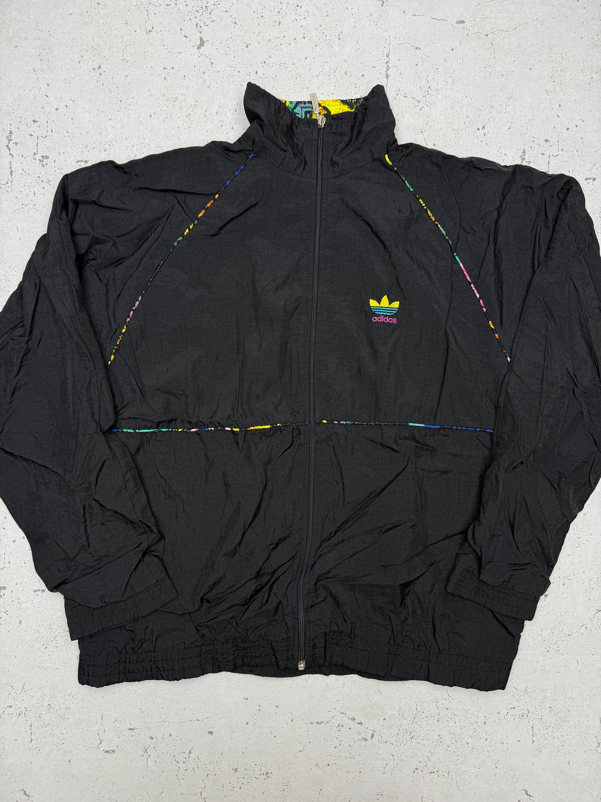 adidas Originals Trefoil buntes Futter Windbreaker schwarz – Foto 2