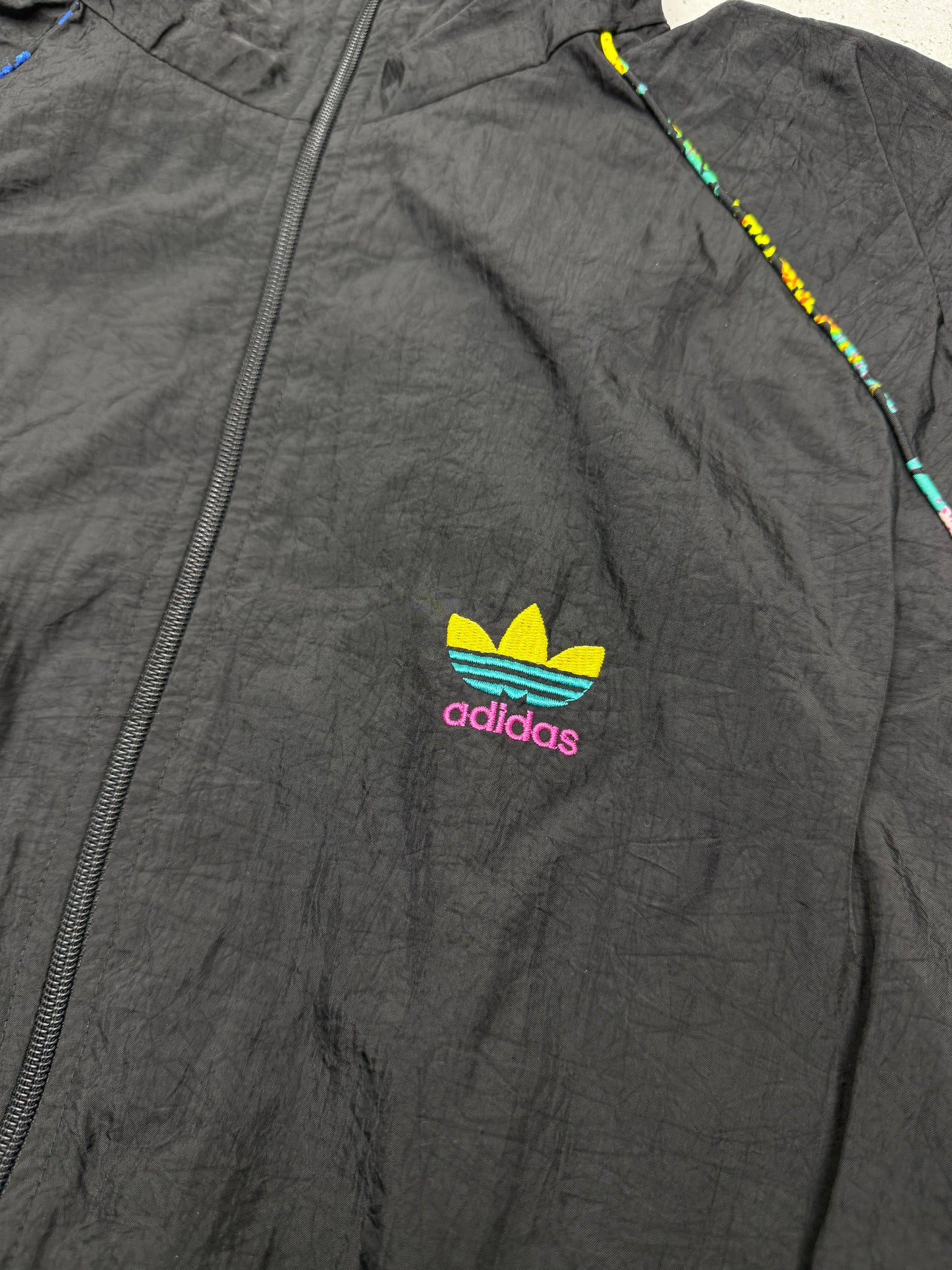 adidas Originals Trefoil buntes Futter Windbreaker schwarz – Foto 3