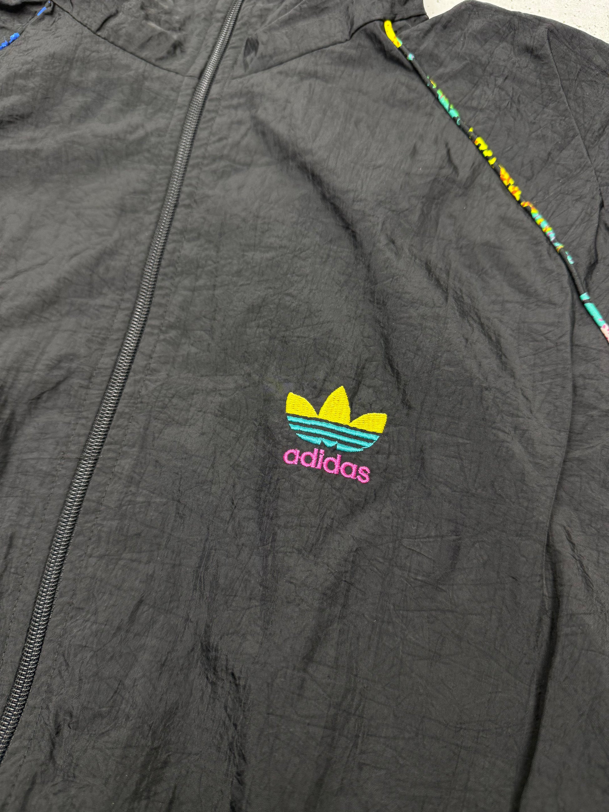 adidas Originals Trefoil buntes Futter Windbreaker schwarz – Foto 3