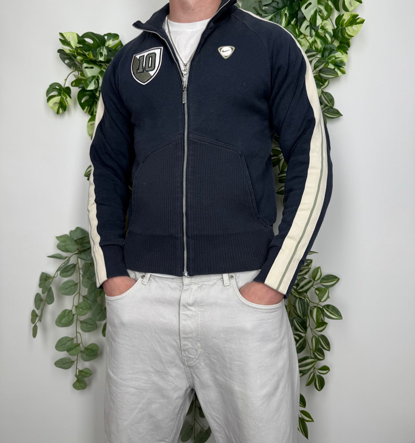 Nike Soccer Vintage Zipper Sweatshirt Blau S - MonkeysVintage