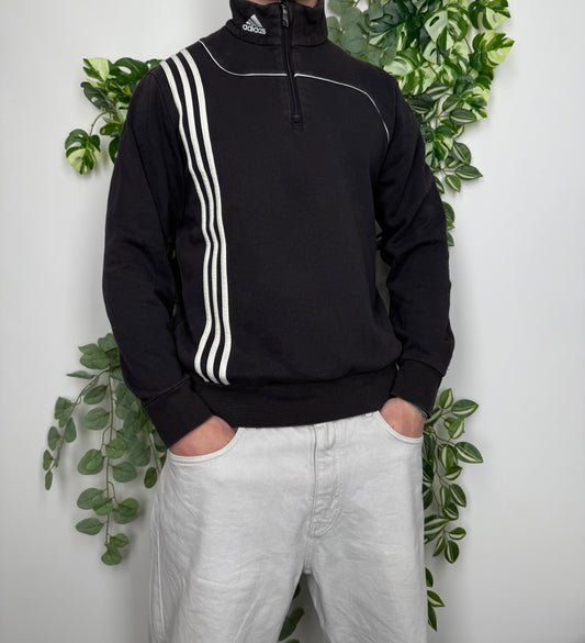 Adidas Vintage Zip Sweatshirt Schwarz M - MonkeysVintage