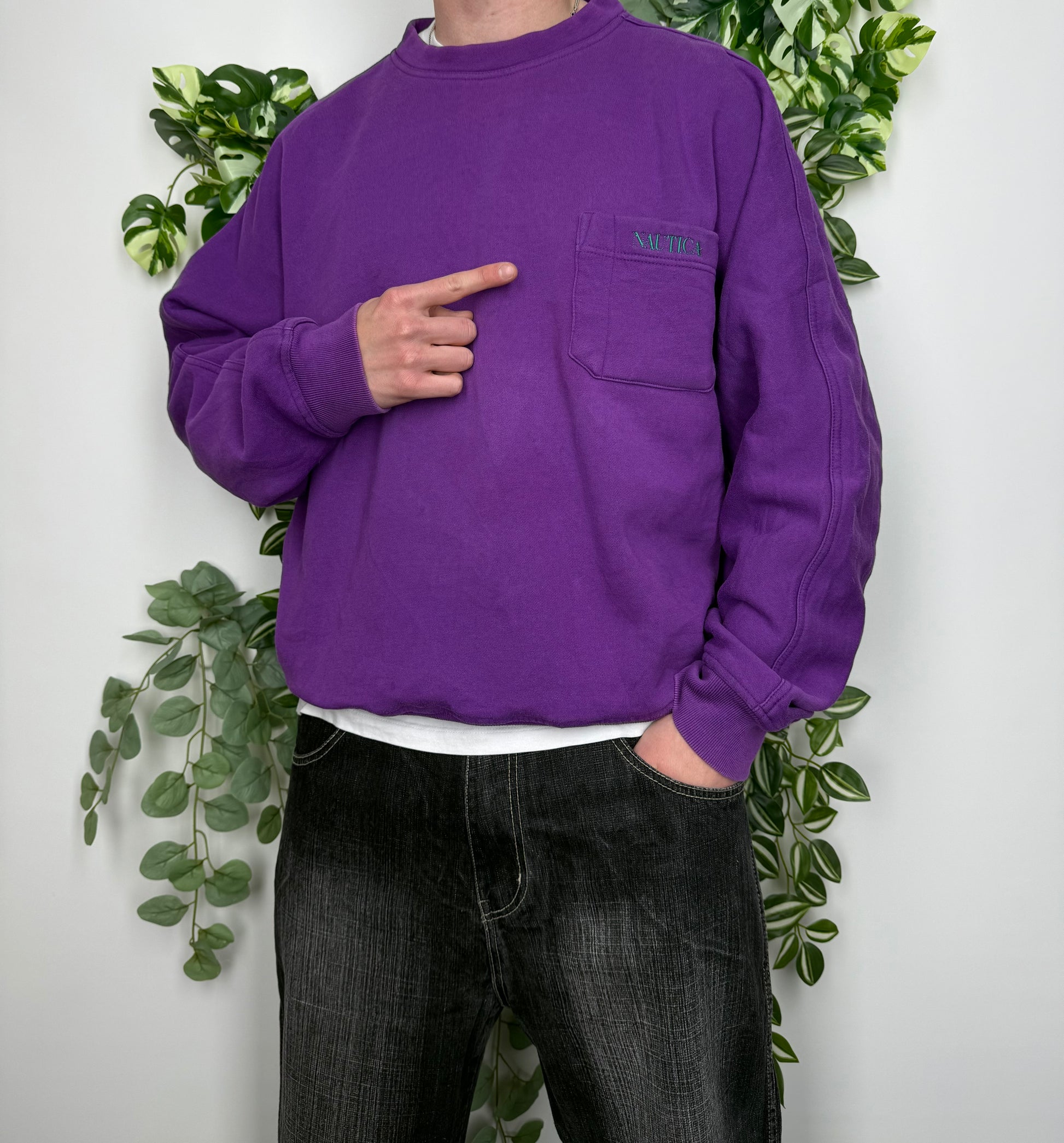 Nautica Vintage Sweatshirt Lila M - MonkeysVintage