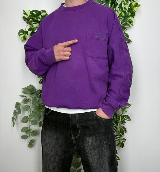 Nautica Vintage Sweatshirt Lila M - MonkeysVintage