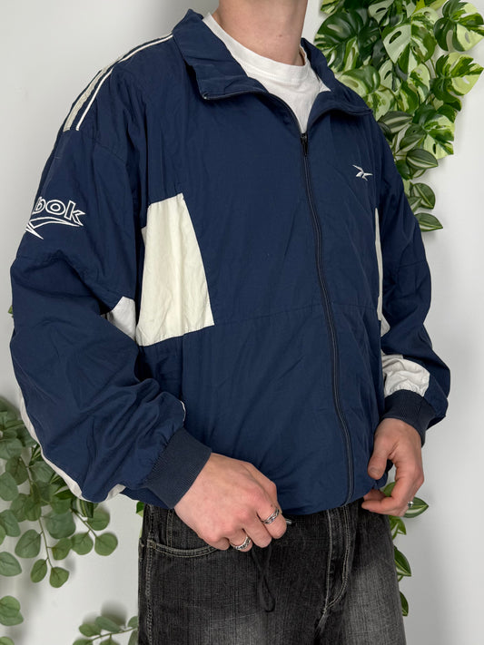 Reebok vintage Windbreaker Trackjacket leichte Jacke blau XL