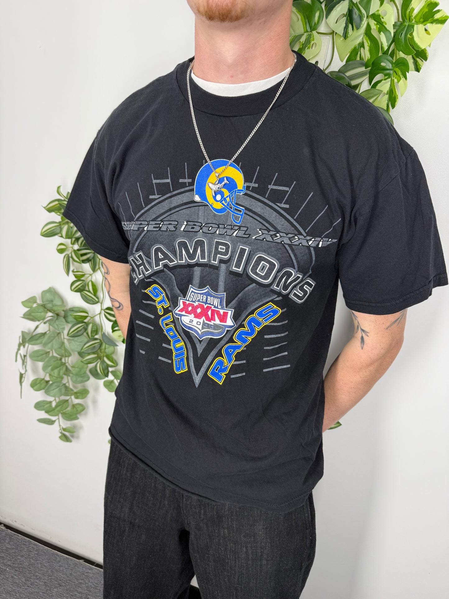 Logo Athletic Super Bowl XXXIV Rams T-Shirt schwarz – Foto 1