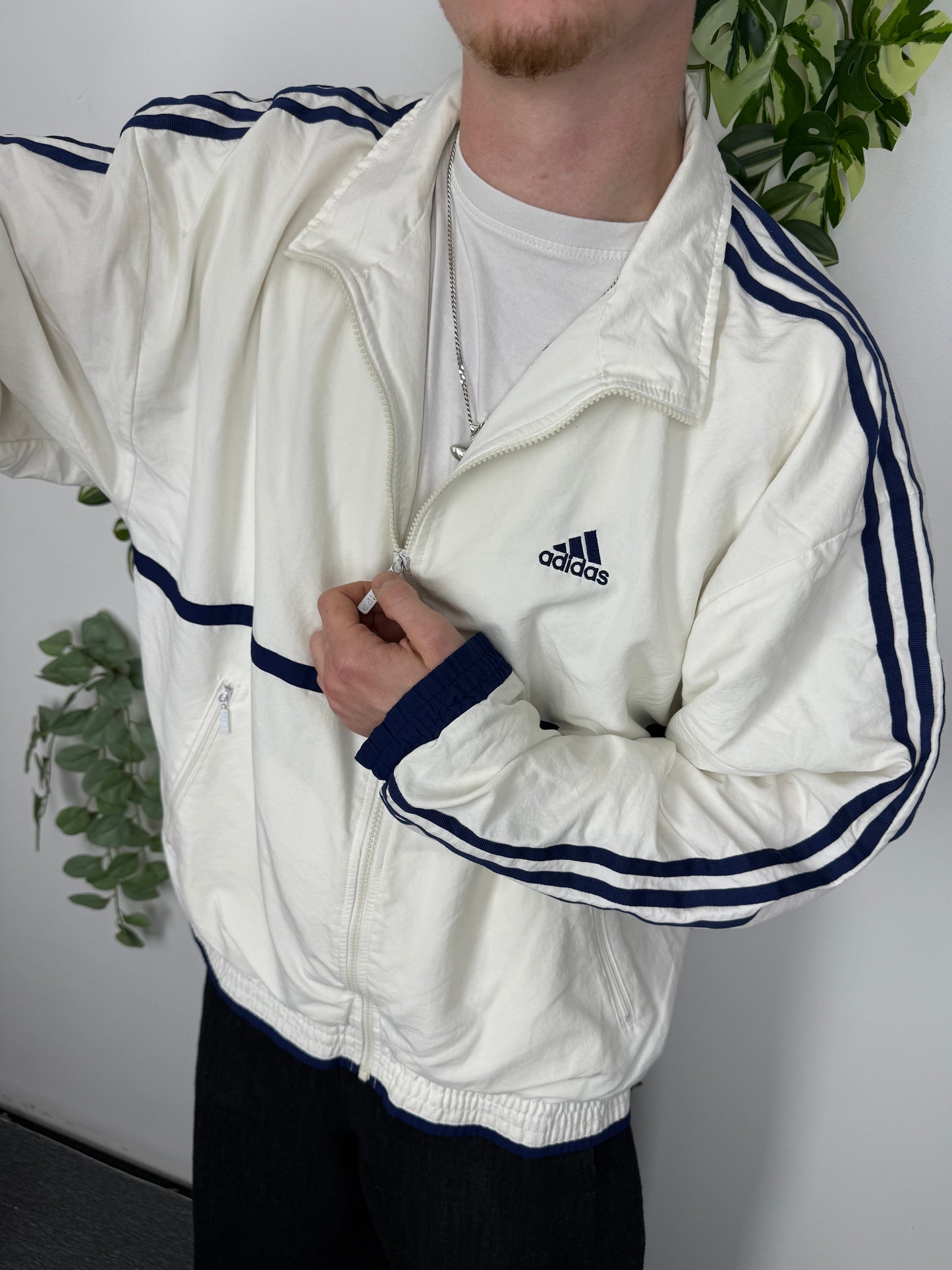 adidas Streifen Trainingsjacke weiß – Foto 1