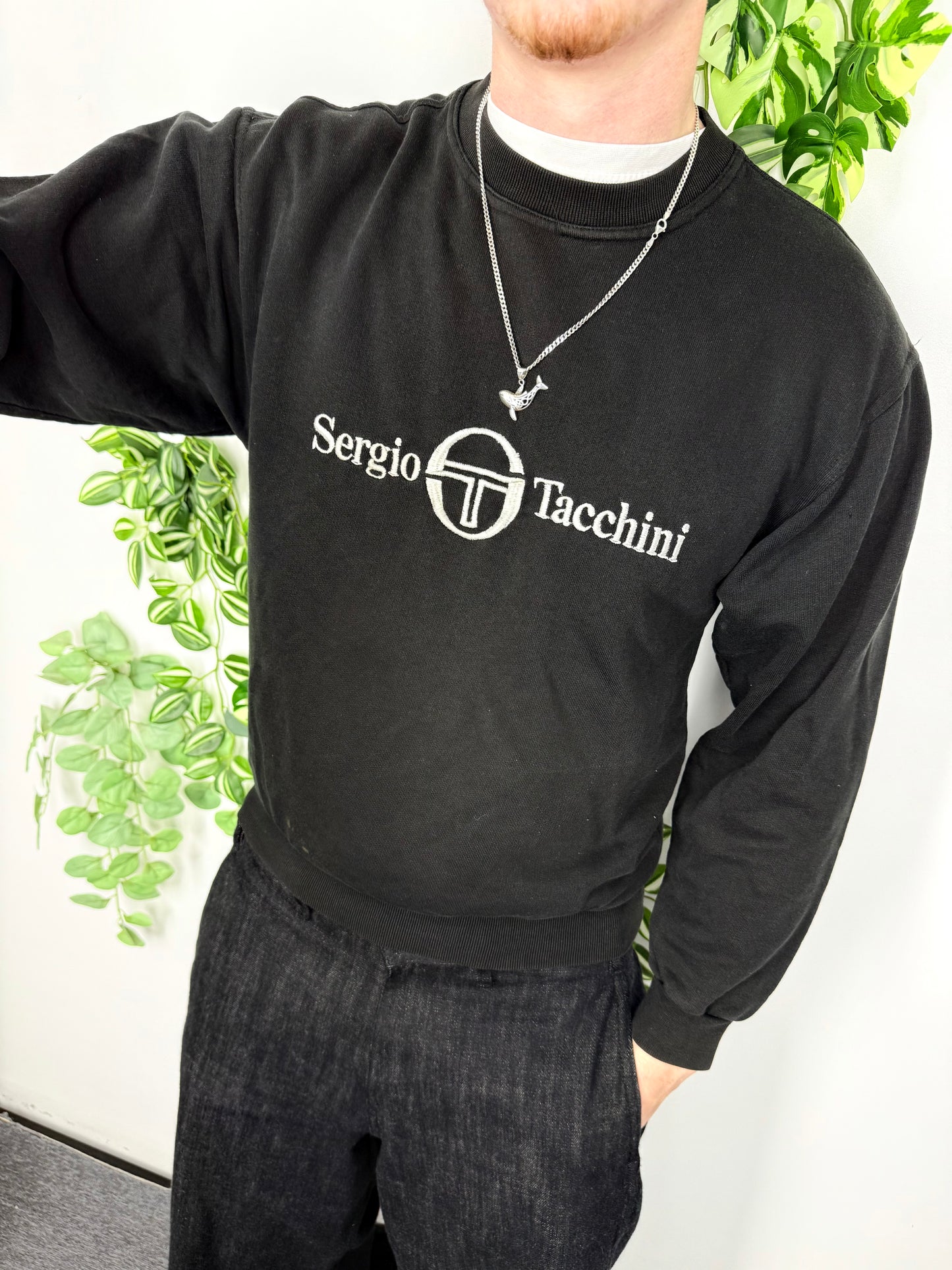 Sergio Tacchini Stickerei Sweatshirt schwarz – Foto 1