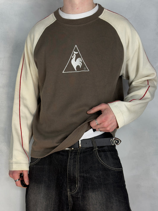 France Le Coq Sportif vintage Sweatshirt Crewneck khaki L