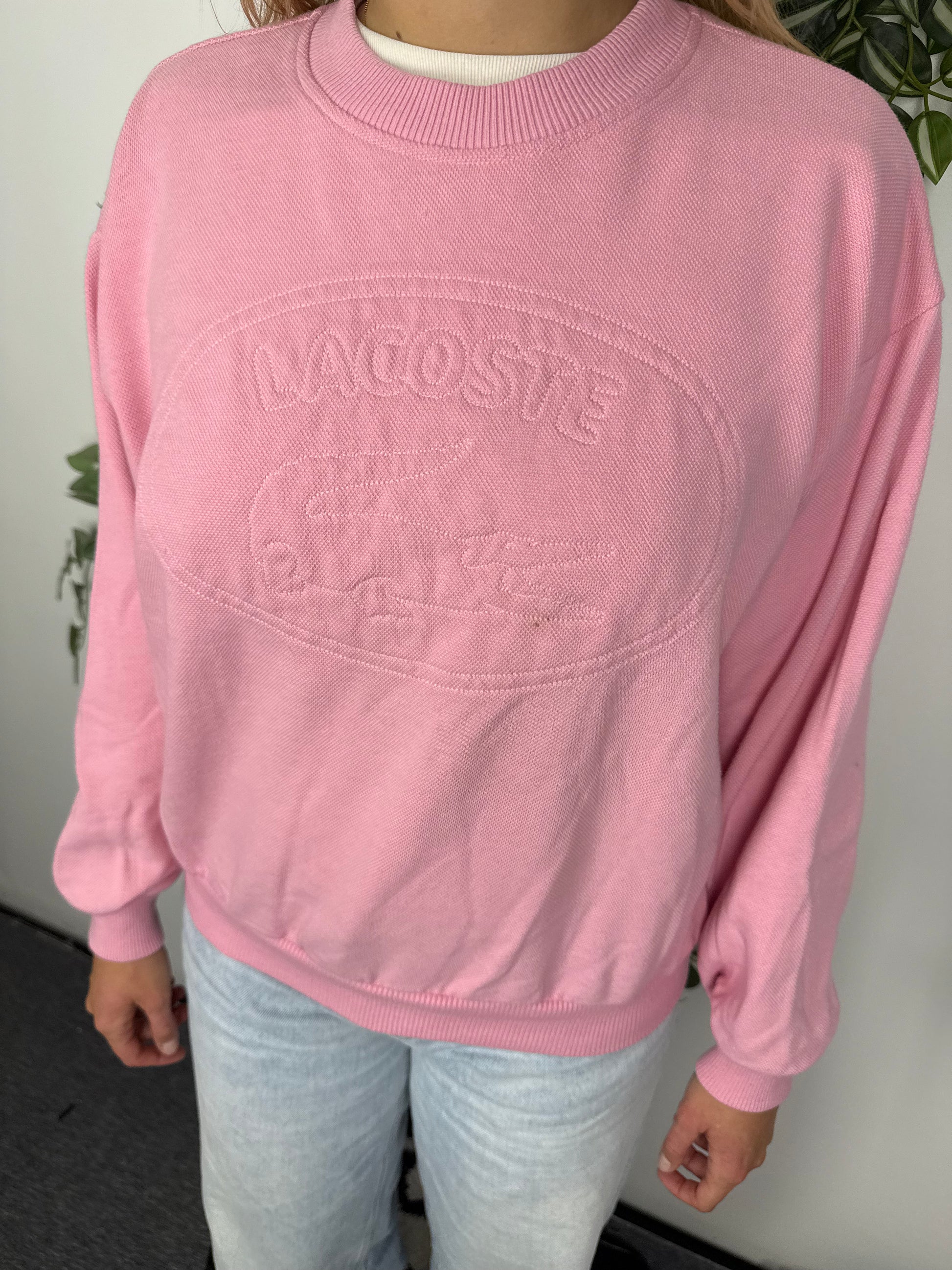 Lacoste Krokodil Piqué Sweatshirt rosa – Foto 1