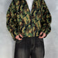 Vintage camouflage Fleece Zipper Jacke grün XL
