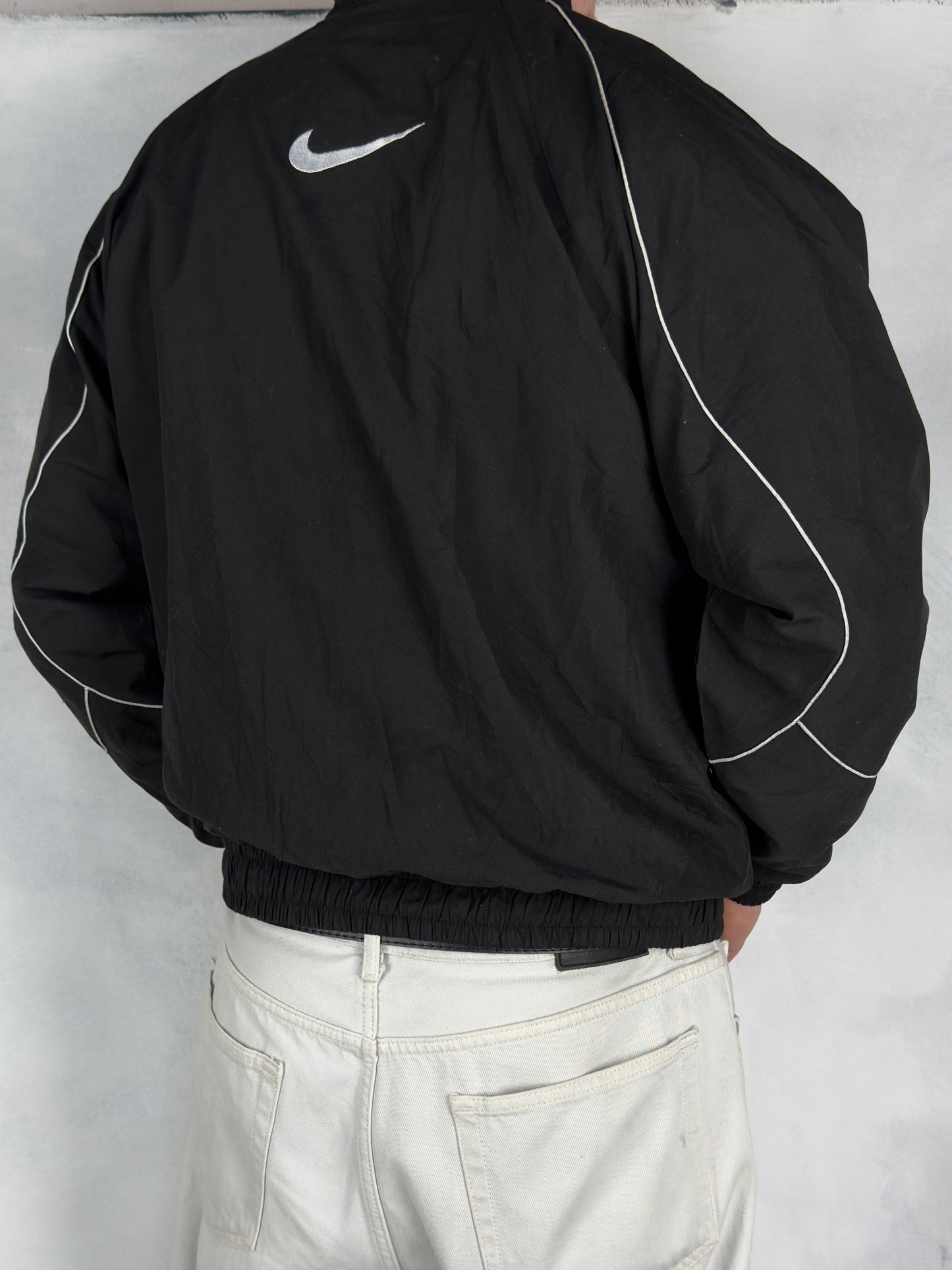 Nike vintage big Logo Trackjacket Windbreaker schwarz M