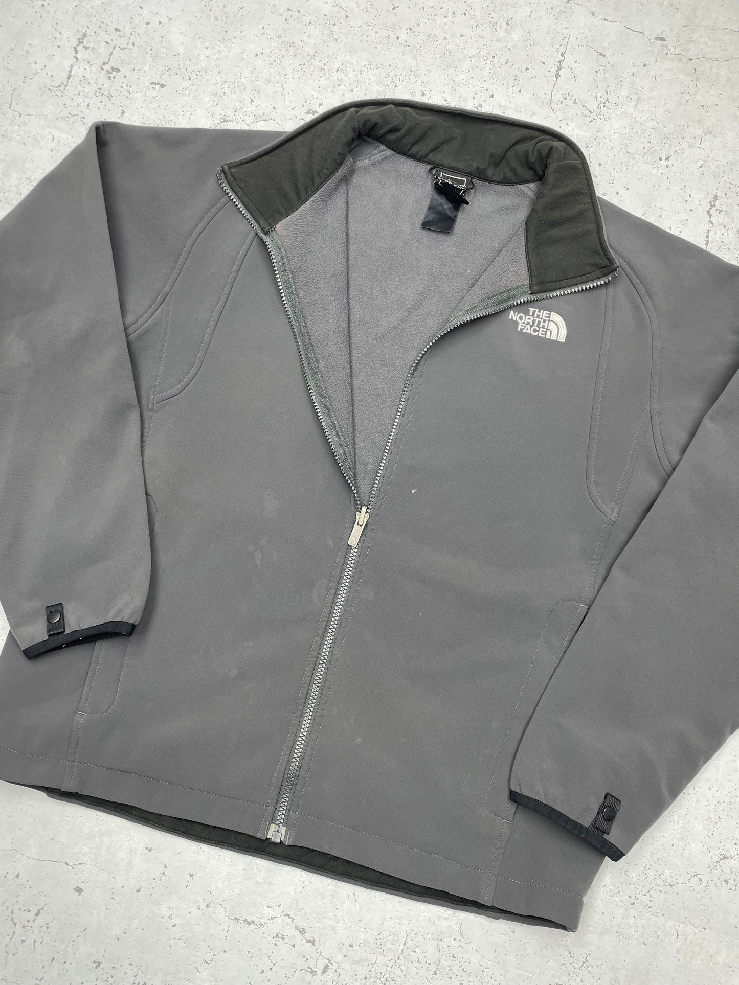 The North Face Softshell Fleece Jacke Zipper grau M