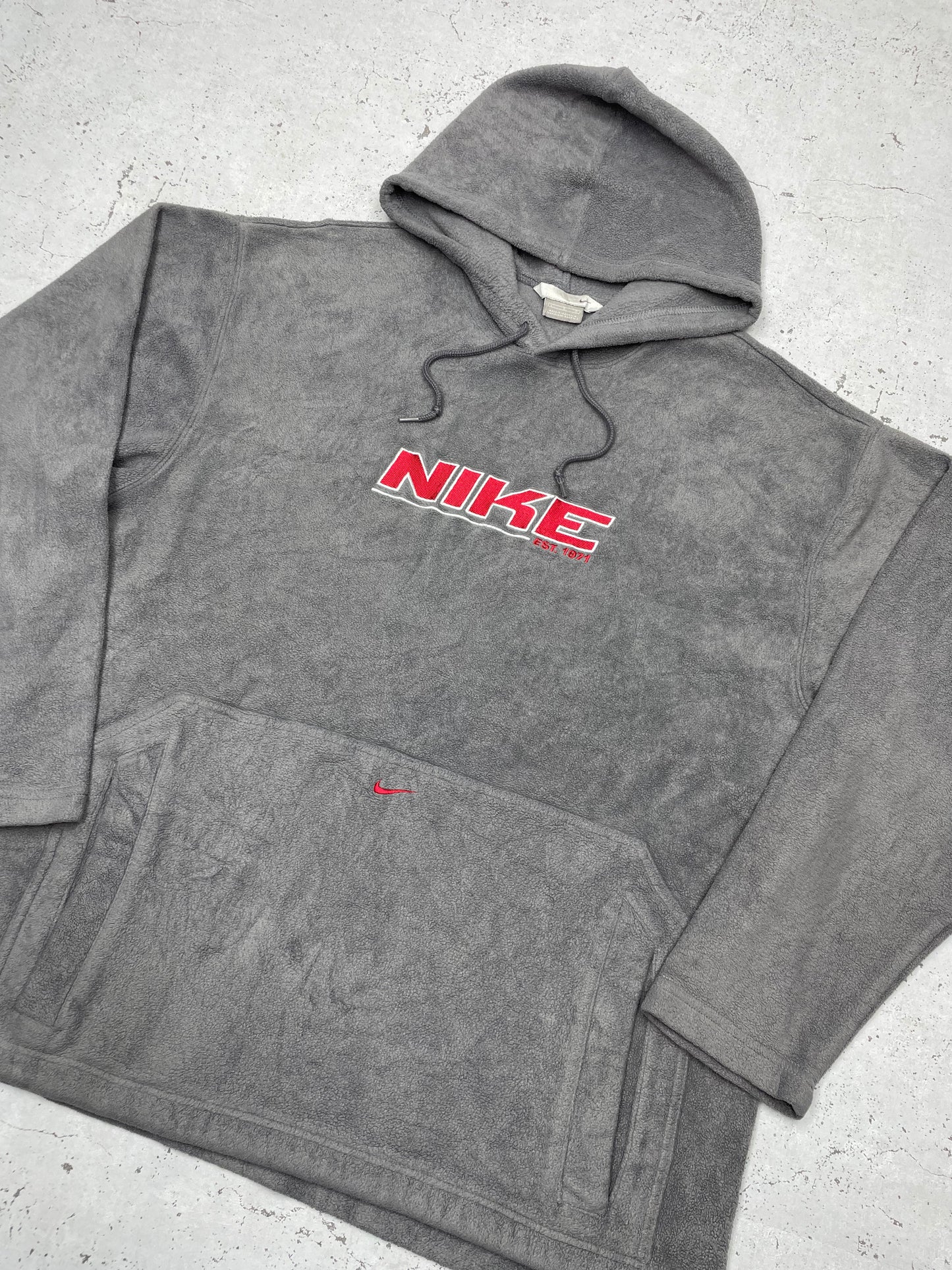Nike VIntage Spellout Fleece Hoodie grau L