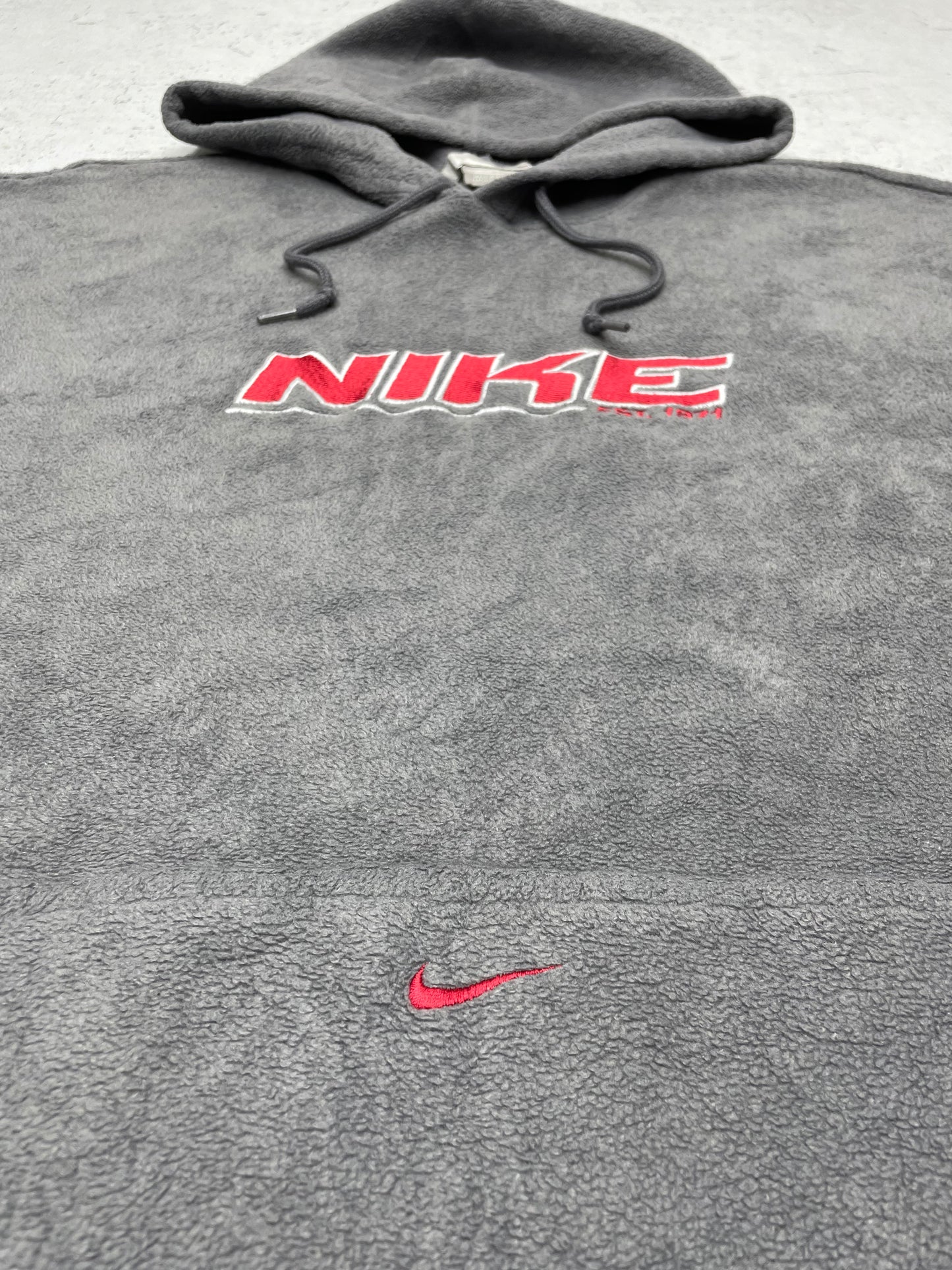 Nike VIntage Spellout Fleece Hoodie grau L