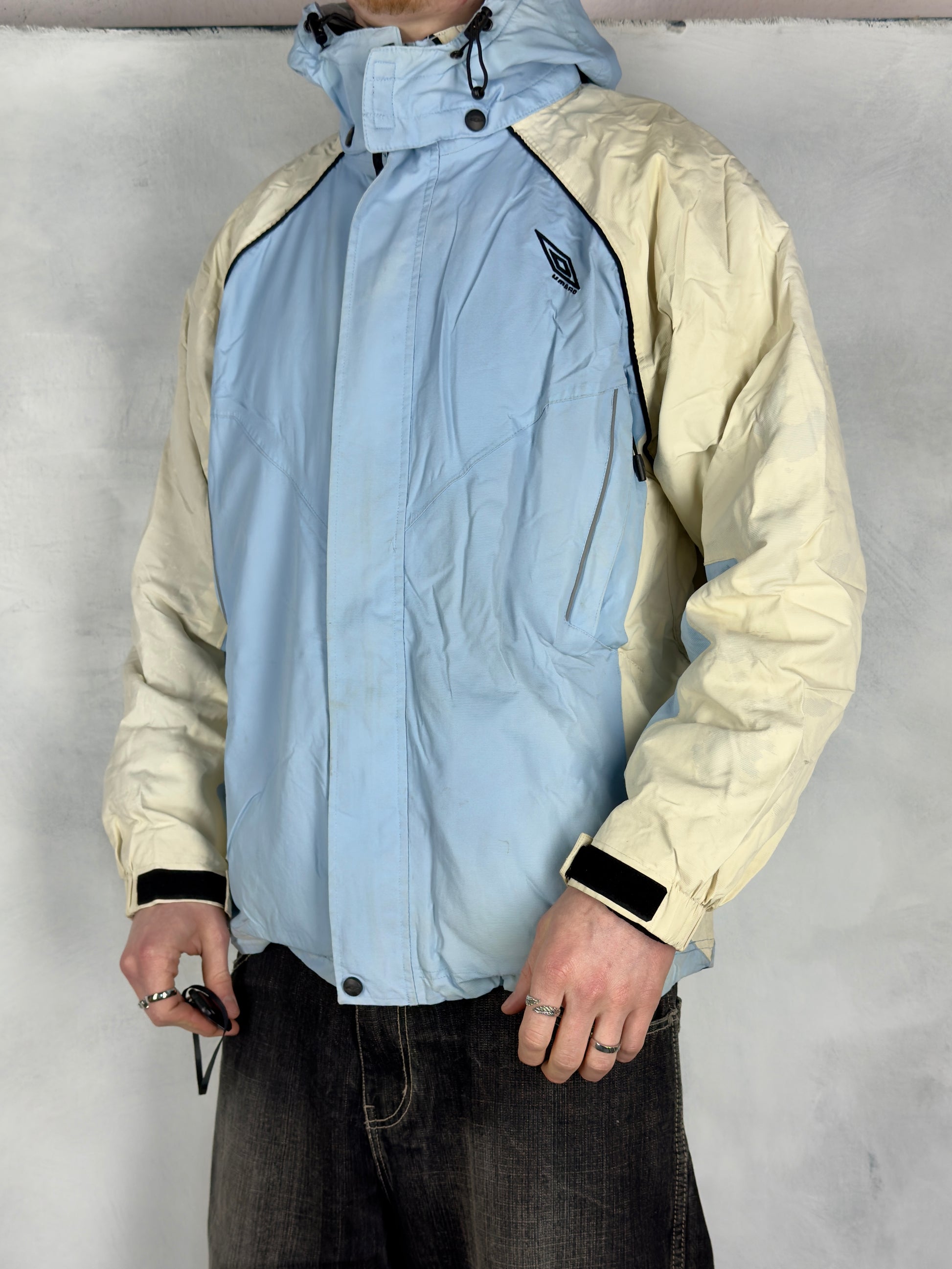 Umbro Vintage Skijacke in Blau, Größe L, Vorderansicht