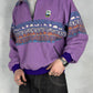 Salewa vintage crazy 80s Fleece Zip Sweatshirt lila L