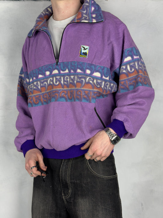 Salewa vintage crazy 80s Fleece Zip Sweatshirt lila L