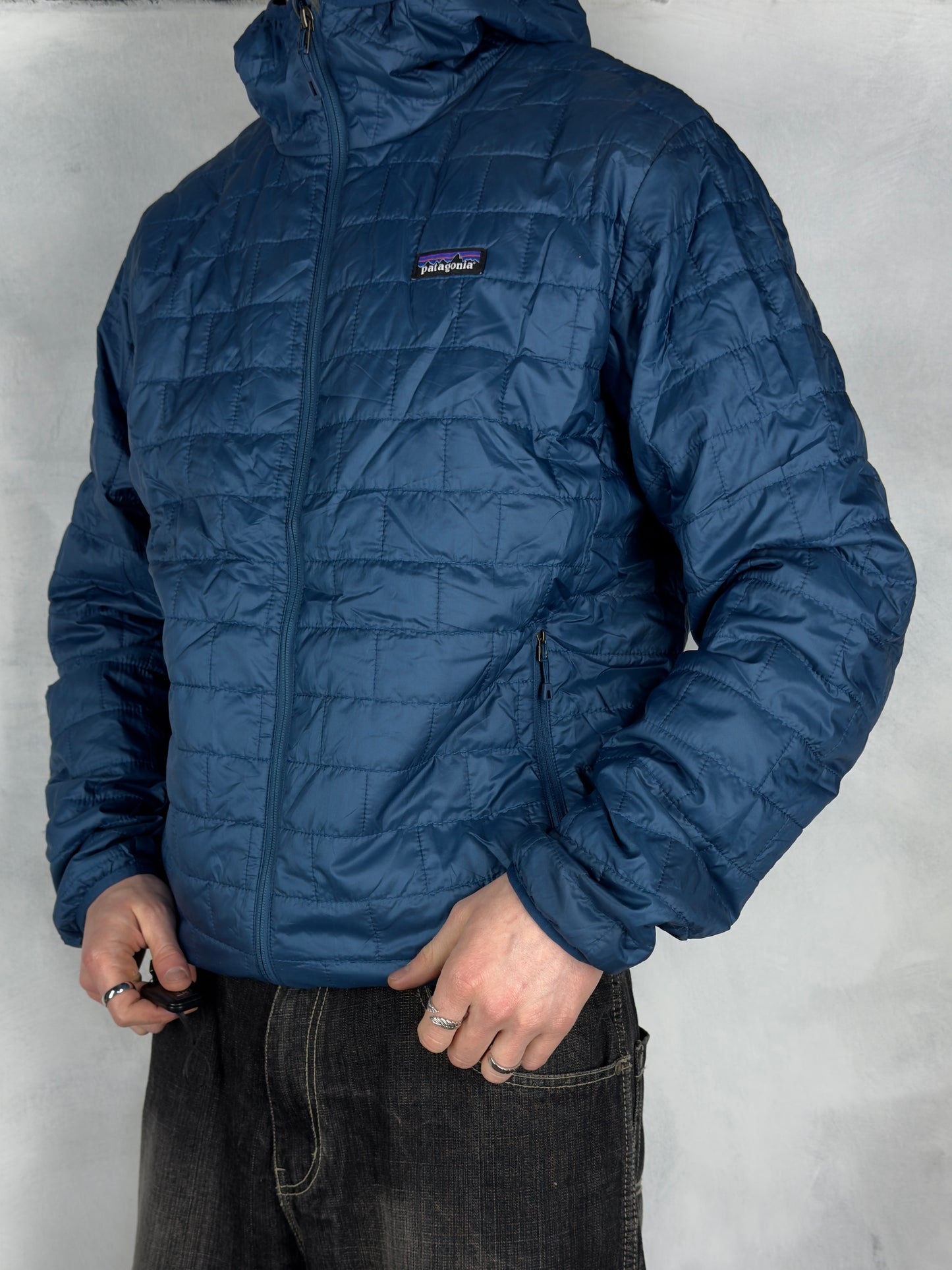 Patagonia gefütterte Jacke allwetter outdoor blau XL
