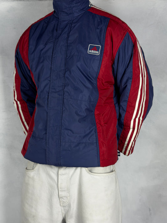 Adidas vintage gefütterte Jacke Parka blau S