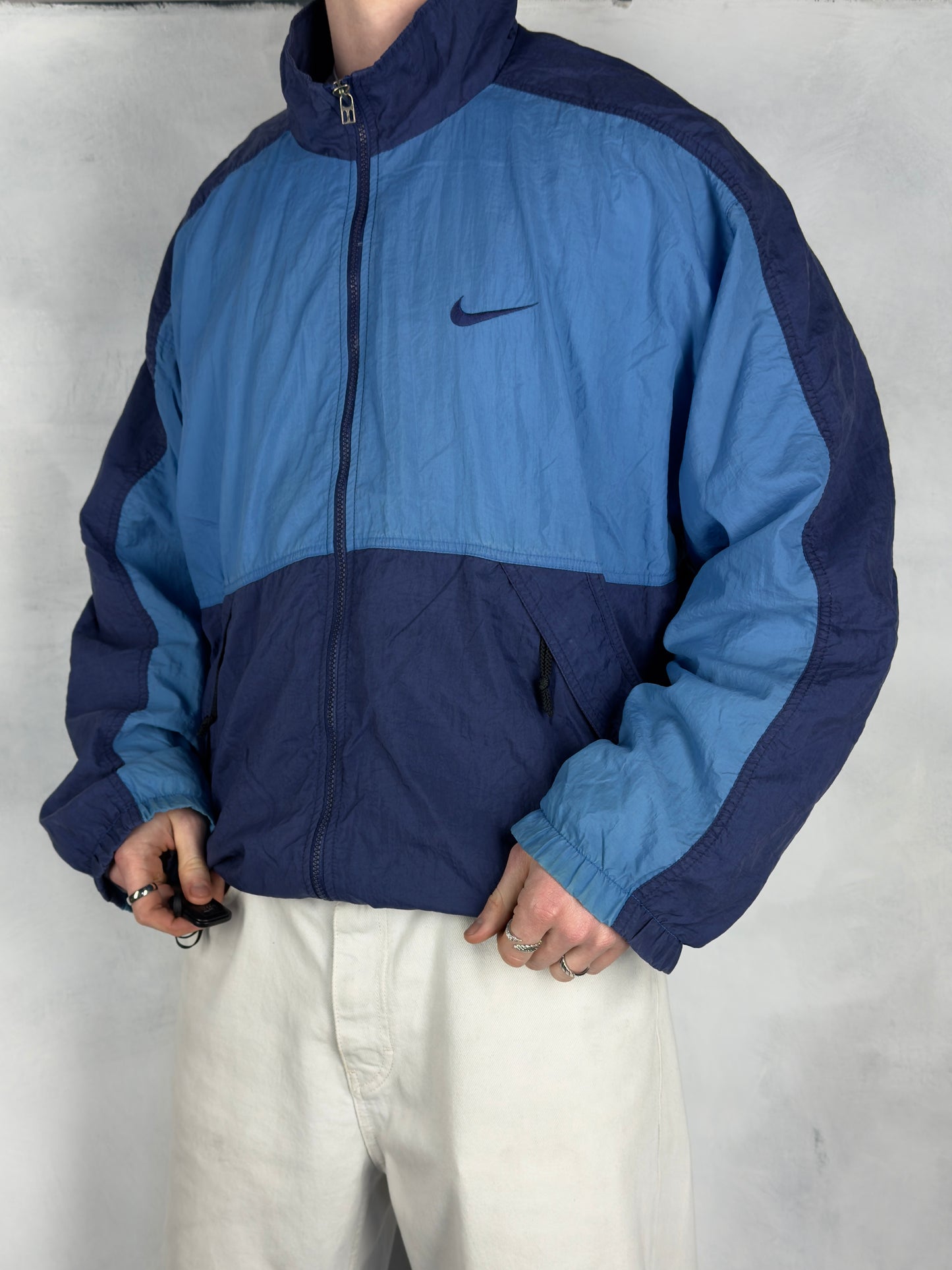 Nike vintage Trackjacket Windbreaker Jacke blau XL