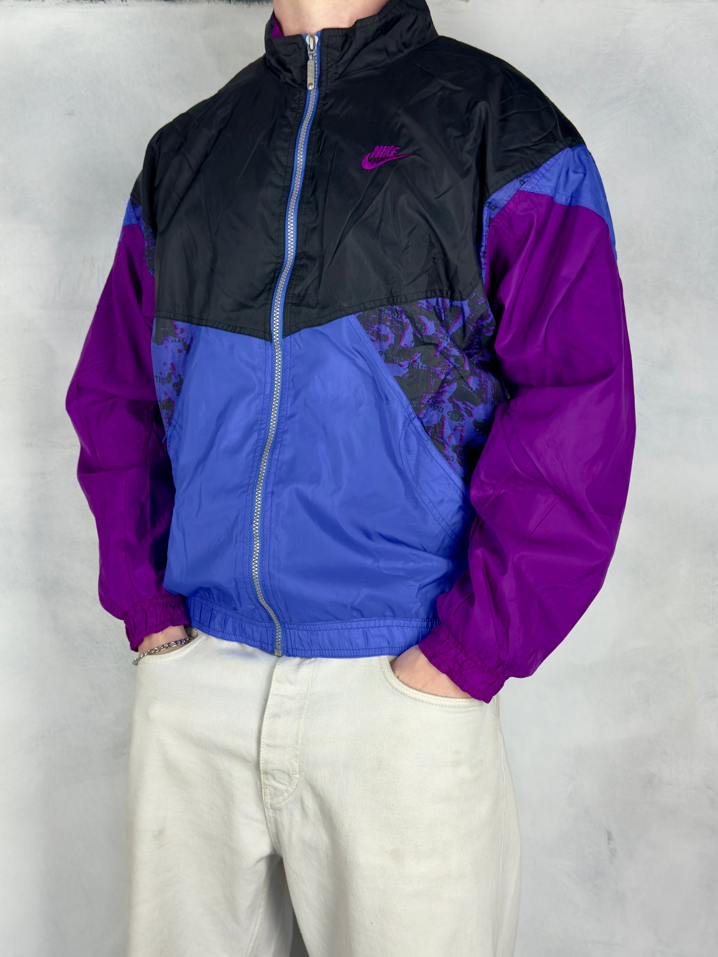 Nike vintage 80s crazy Windbreaker Trackjacket lila M